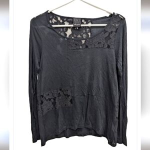 Ella Moss black lace long sleeves top